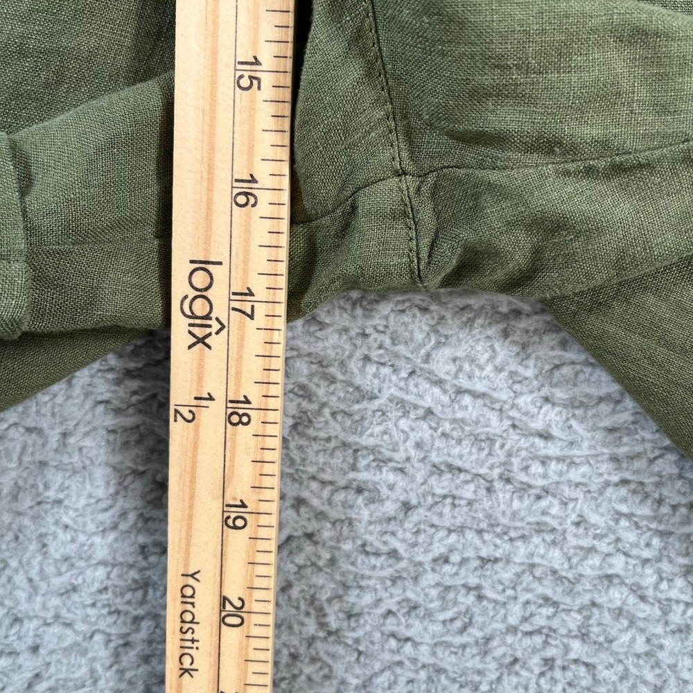 Wrap London Forest Green 100% Linen Belted Shorts Size US 16 NWT - Picture 10 of 16